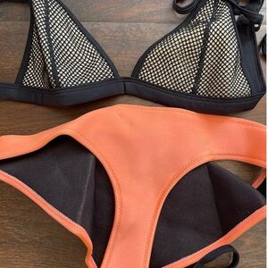 Black and Orange Bikini Set